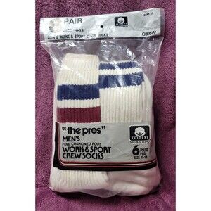 Vintage Sport socks . "The Pros " men's Crew Socks 80's 90's era